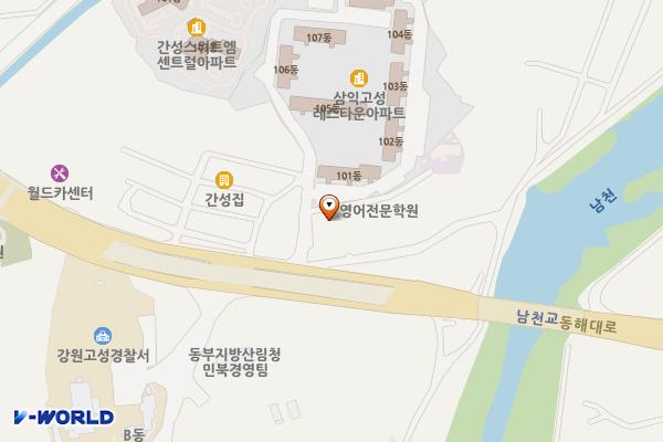 국민건강보험공단 강원고성출장소 위치 지도 — 강원특별자치도 고성군 간성읍 남천마루2길 4