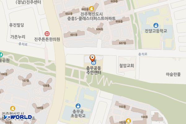 충무공동행정복지센터 위치 지도 — 경상남도 진주시 충무공동 277-3