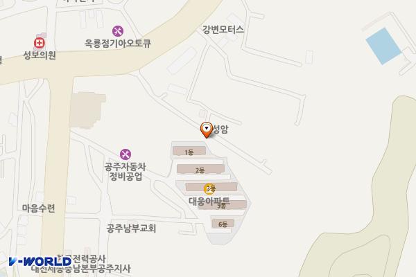 원도심(성산1길) 공영주차장 위치 지도 — 충청남도 공주시 옥룡동 56-40