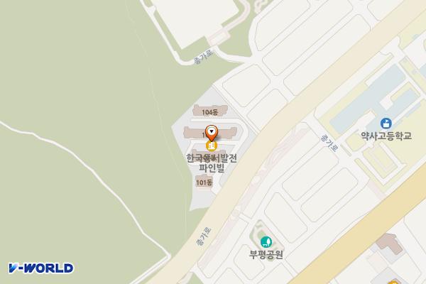 한국동서발전㈜ 독신자숙소 위치 지도 — 울산광역시 중구 약사동 915