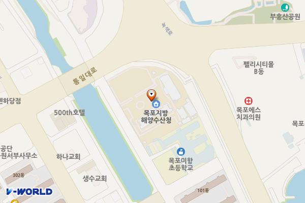 목포지방해양수산청 위치 지도 — 전남광주통합특별시 목포시 통일대로 130