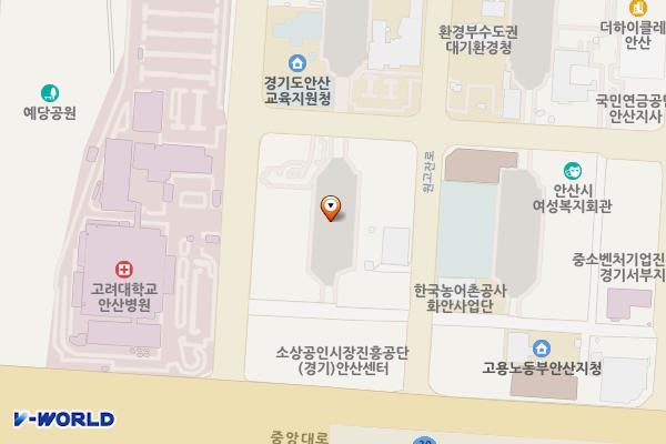 안산상공회의소뒤 공영 주차장 위치 지도 — 경기도 안산시 단원구 적금로 120