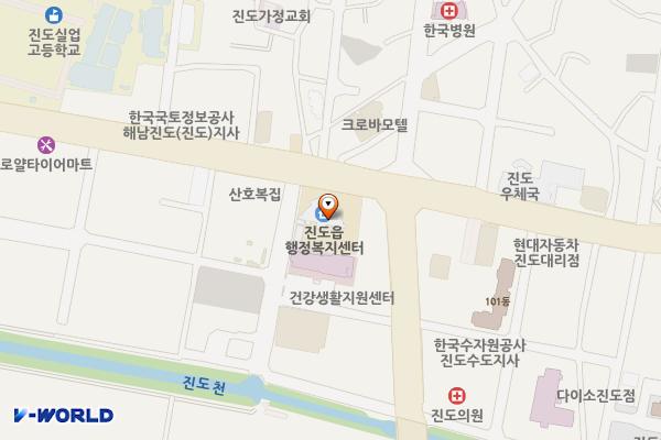 진도읍 행정복지센터 위치 지도 — 전남광주통합특별시 진도군 진도읍 남동리 776-1