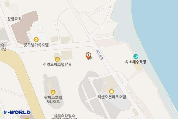 속초해수욕장2공영주차장 위치 지도 — 강원특별자치도 속초시 조양동 1450-4