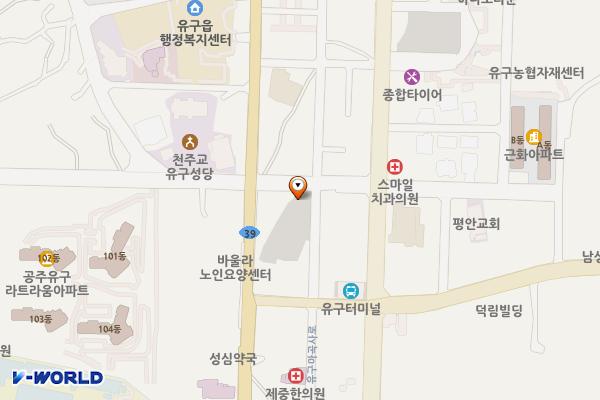 유구 색동수국정원 공영주차장 위치 지도 — 충청남도 공주시 유구읍 석남리 283-2