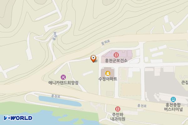 홍천군보건소 위치 지도 — 강원특별자치도 홍천군 홍천읍 희망리 349-12