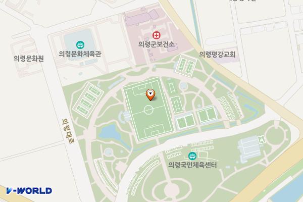 의령국민체육센터 주차장2 위치 지도 — 경상남도 의령군 의령읍 의령대로 1577-20