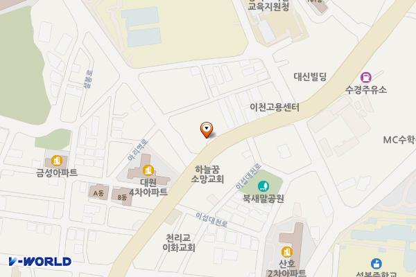 북샛말 공영주차장 위치 지도 — 경기도 이천시 창전동 443-25