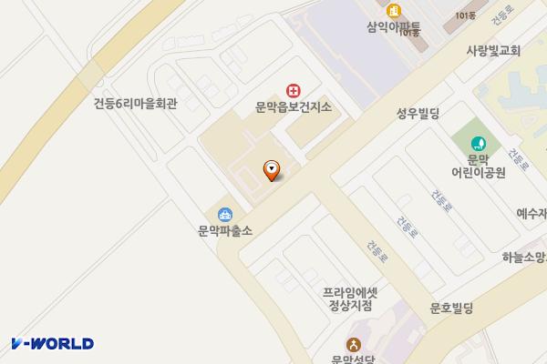 문막읍사무소 위치 지도 — 강원특별자치도 원주시 문막읍 건등리 1718