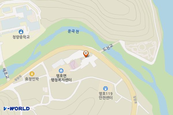 명호면 체육공원 주차장 위치 지도 — 경상북도 봉화군 명호면 도천리 183