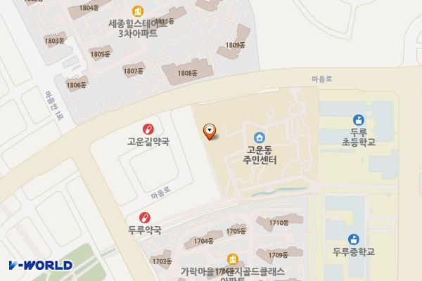 고운동 복합커뮤니티센터(북측) 위치 지도 — 세종특별자치시 마음로 284