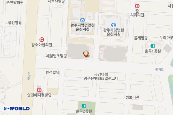 왕지 제1공영주차장 위치 지도 — 전남광주통합특별시 순천시 왕지동 852-1
