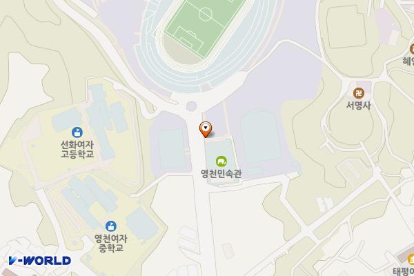 영천체육관 주차장 위치 지도 — 경상북도 영천시 교촌동 288-4