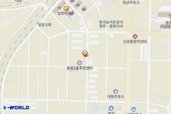 휴천3동 행정복지센터 위치 지도 — 경상북도 영주시 휴천동 667-2