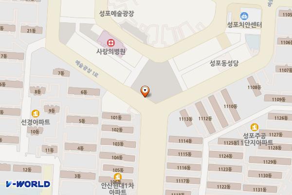성포공원내 공영유료주차장 위치 지도 — 경기도 안산시 상록구 성포동 593-14