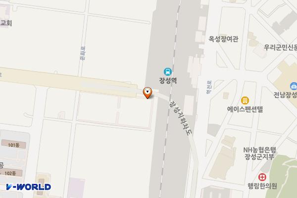 환승주차장 위치 지도 — 전남광주통합특별시 장성군 장성읍 영천리 1467-10