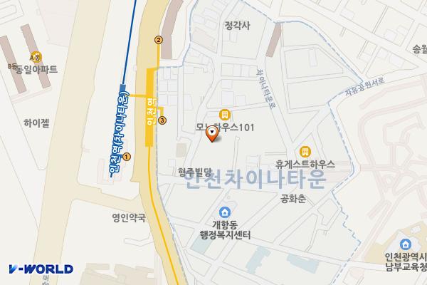 차이나타운공영주차장(1층) 위치 지도 — 인천광역시 제물포구 차이나타운로44번길 28-12 (북성동2가)