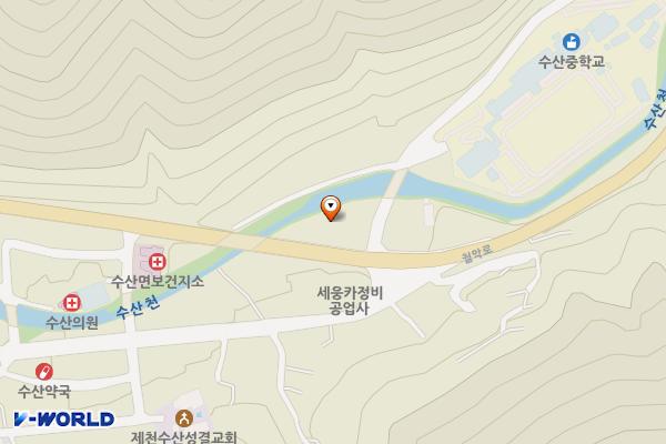 수산복지회관 위치 지도 — 충청북도 제천시 수산면 지곡로 1