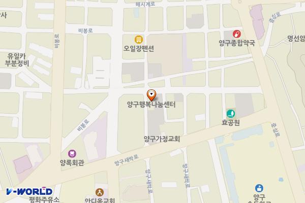 행복나눔센터 공영주차장 위치 지도 — 강원특별자치도 양구군 양구읍 장터길 43
