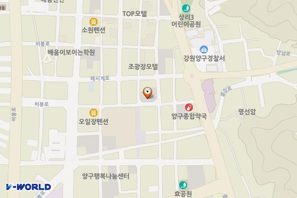 대청마루 앞 공영주차장 위치 지도 — 강원특별자치도 양구군 양구읍 상리 259-20