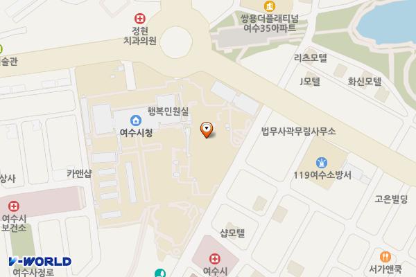 여수시청 직장어린이집앞 위치 지도 — 전남광주통합특별시 여수시 시청로 1 (학동)