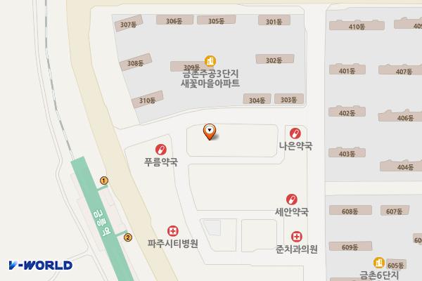 금촌2 공영주차장 2층 위치 지도 — 경기도 파주시 금빛로 28