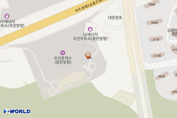 오산(동탄) 휴게소 위치 지도 — 경기도 오산시 수도권제2순환고속도로 14