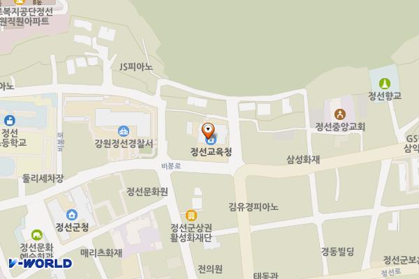 정선교육지원청 위치 지도 — 강원특별자치도 정선군 정선읍 비봉로 41, 35