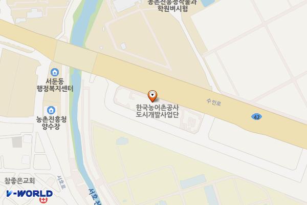 한국농어촌공사 토지개발사업단 위치 지도 — 경기도 수원시 권선구 수인로 91