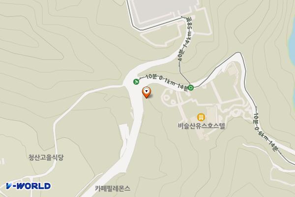 비슬산관광지 주차장 위치 지도 — 대구광역시 달성군 유가읍 용리 산17-13