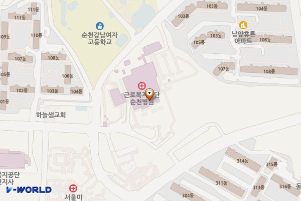 근로복지공단 순천병원 위치 지도 — 전남광주통합특별시 순천시 조례1길 24