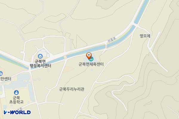 군북면체육센터 위치 지도 — 충청남도 금산군 군북면 산꽃로 26-3