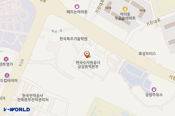 한국수자원공사 금강유역본부 위치 지도 — 전북특별자치도 전주시 덕진구 기린대로 1025