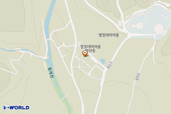 보현산 별빛테마마을 본관동 위치 지도 — 경상북도 영천시 화북면 정각길 22