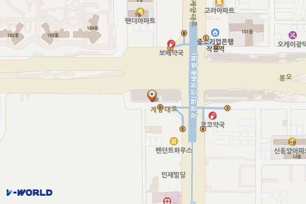 작전역 환승 서쪽(남측) 위치 지도 — 인천광역시 계양구 작전동 877