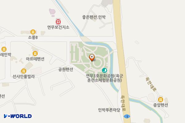 연무3호문화공원(육군훈련소 체험문화공원) 위치 지도 — 충청남도 논산시 연무읍 금곡리 79-3