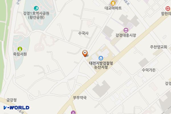 대흥리(논산지원인근) 공영주차장 위치 지도 — 충청남도 논산시 강경읍 황산길 23-1