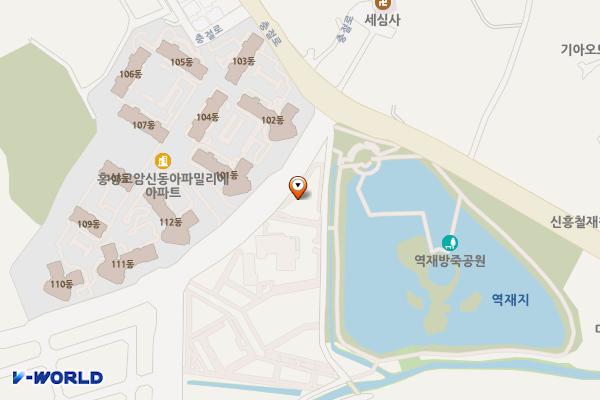 역재방죽공원 위치 지도 — 충청남도 홍성군 홍성읍 고암리 615-9