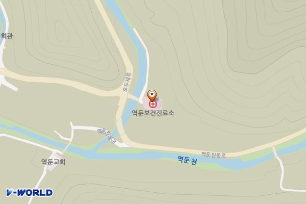 하장면 역둔민원중계소 위치 지도 — 강원특별자치도 삼척시 하장면 역둔원동로 1-8