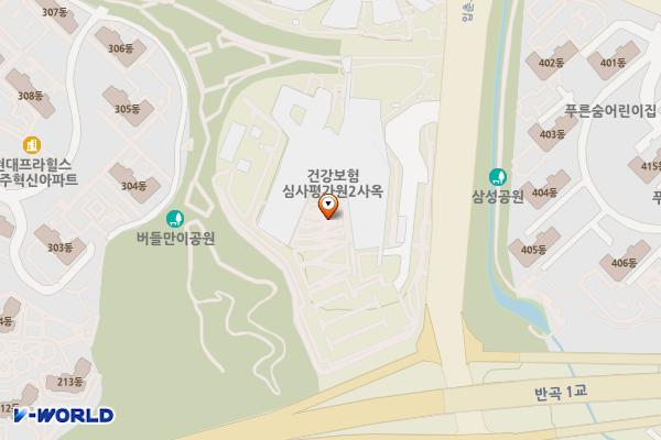 건강보험심사평가원 본원 2사옥 위치 지도 — 강원특별자치도 원주시 입춘로 130 (반곡동)