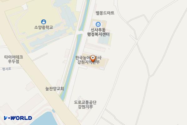 한국농어촌공사 강원지역본부 위치 지도 — 강원특별자치도 춘천시 사우4길 18 (우두동)