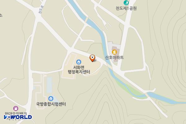 서화면행정복지센터 관사 주차장 위치 지도 — 강원특별자치도 인제군 서화면 천도로78번길 22