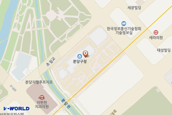 분당구청 위치 지도 — 경기도 성남시 분당구 분당로 50 (수내동)