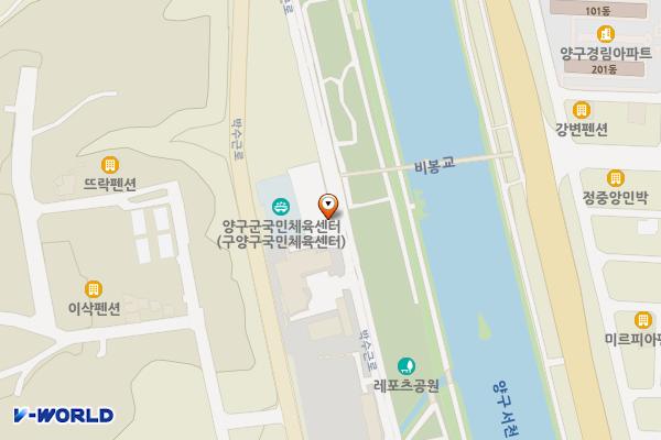 양구국민체육센터 주차장 위치 지도 — 강원특별자치도 양구군 양구읍 상리 396-1