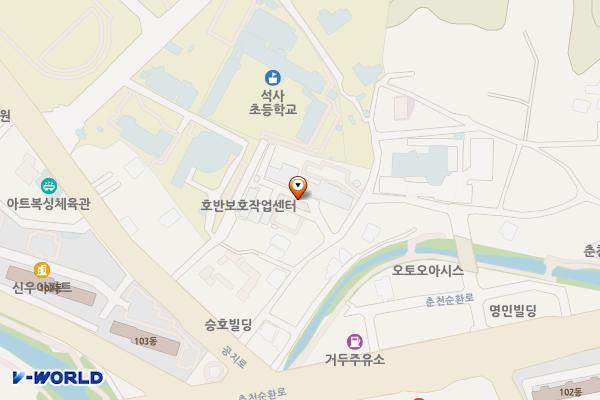 강원개발공사 위치 지도 — 강원특별자치도 춘천시 외솔길 17 (석사동)