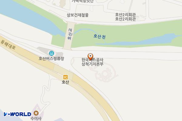 한국가스공사 삼척기지본부 위치 지도 — 강원특별자치도 삼척시 원덕읍 호산해변길 18