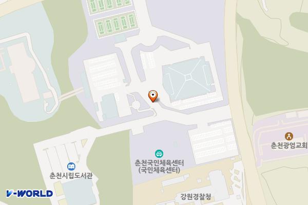 춘천국민체육센터 위치 지도 — 강원특별자치도 춘천시 우석로 100 (석사동)