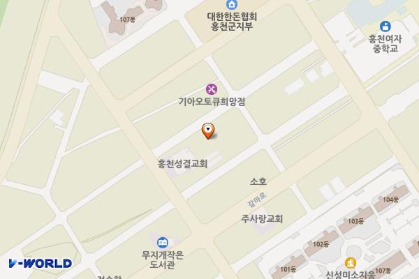 갈마곡리 제5공영노외주차장 위치 지도 — 강원특별자치도 홍천군 홍천읍 갈마곡리 42