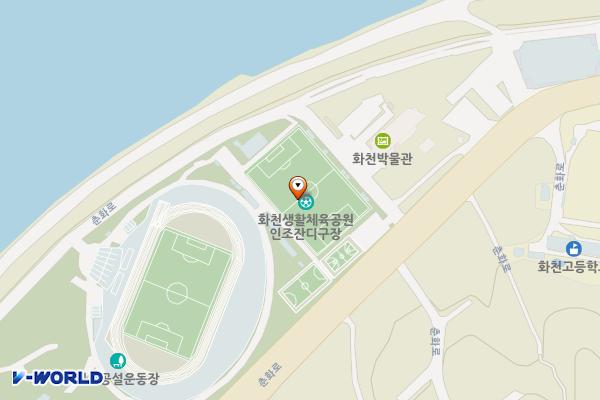 화천생활체육공원 주차장 위치 지도 — 강원특별자치도 화천군 하남면 위라리 489-1