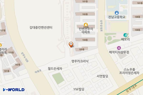 광주관광공사 위치 지도 — 전남광주통합특별시 서구 상무누리로 30